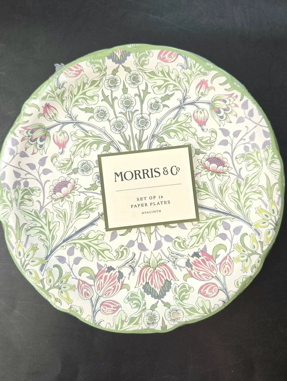 William Morris & Co Paper Plates Set of 16 HYACINTH Garden Floral